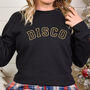 Disco Glitter Gold Ladies Sweatshirt, thumbnail 1 of 2