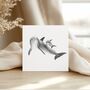 Dolphin Family Hand Drawn Greeting Card, thumbnail 1 of 7