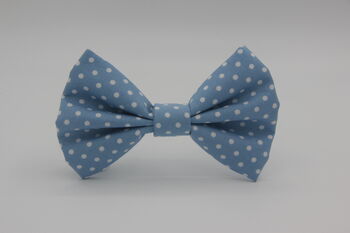 Light Blue Polkadot Dog Bow Tie, 5 of 8