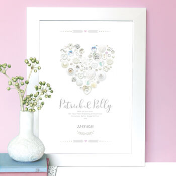 Personalised Pearl Wedding Anniversary Print, 2 of 3