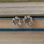 Sterling Silver Pebble Circle Stud Earrings, thumbnail 1 of 4