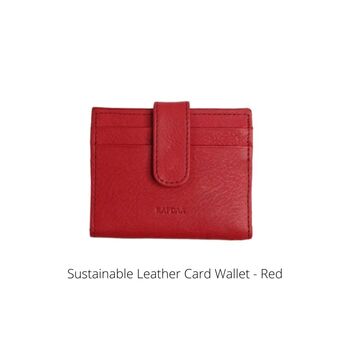 Sustainable Leather Card Wallet, 5 of 9