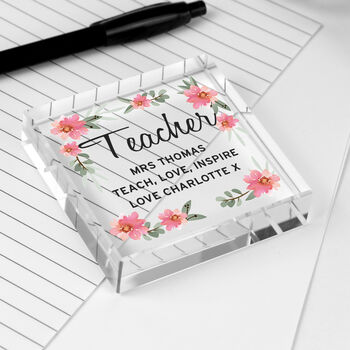 Floral Sentimental Personalised Crystal Token, 6 of 10