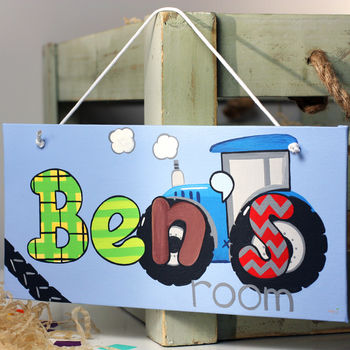 Personalised Farm Tractor Canvas Sign, 5 of 11