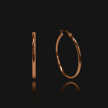Quality Rose Gold Plated Hoop Earrings, Three Sizes, 2 of 8