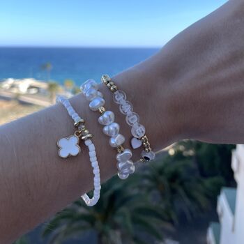 Custom Clover Bead Bracelet Stackers Anklet, 3 of 4