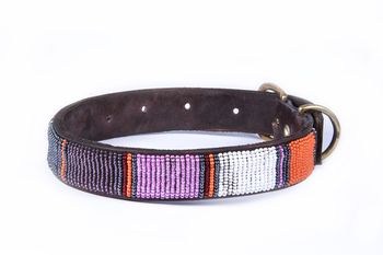 Leather Beaded Dog Collar, 3 of 12
