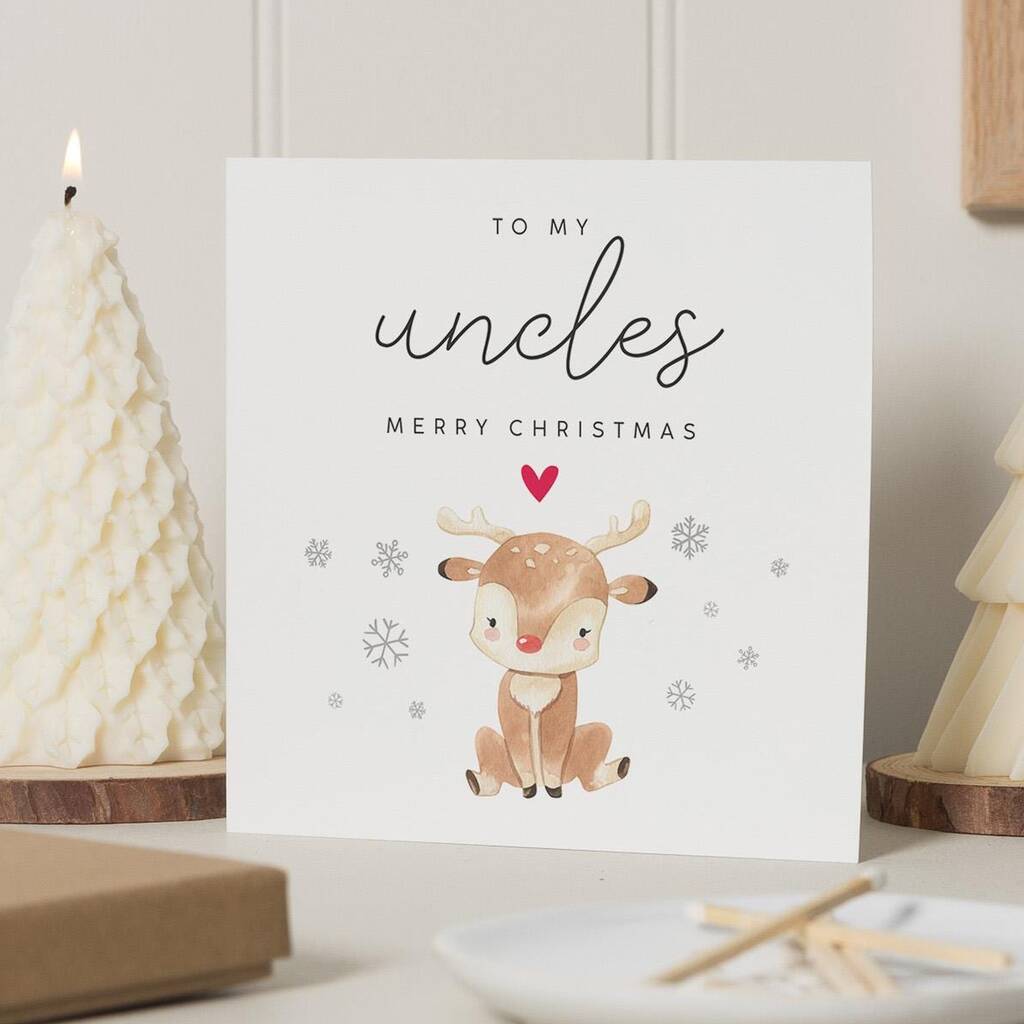 Personalised Uncle And Uncle Christmas Card, 1 of 7