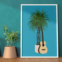 Acoustic Guitar Houseplant Print | Music Poster, thumbnail 4 of 10