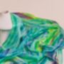 100% Mulberry Silk Scarf, Light Green And Rainbow, thumbnail 4 of 6