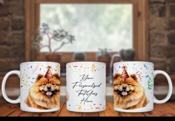 Personalised Chow Chow Birthday Congratulations Party Gift Mug, 2 of 2