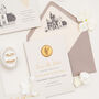 Illustrated Castle Wedding Invitation With Wax Seal, thumbnail 9 of 9