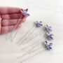 Lilac Crystal Hair Pins, thumbnail 2 of 2