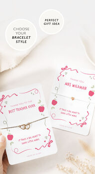 Teacher Thank You Gift Bracelet Best Teacher Apple, 7 of 8