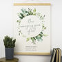 Personalised Paper Anniversary Foliage Wreath Print, thumbnail 2 of 3
