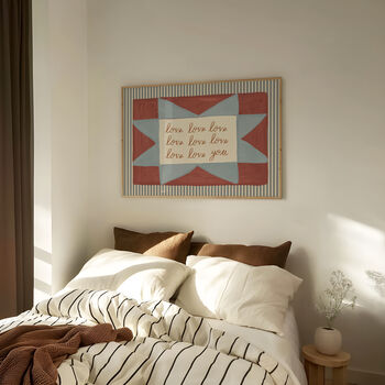 Love Love Love You Patchwork Stripe Print, 5 of 10