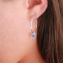 Sterling Silver Birthstone Hoop Earrings, thumbnail 4 of 8