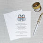 Christening Invitations Little Baby Blue Shoes Set Of 10, thumbnail 2 of 2