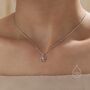 Tiny Forget Me Not Flower Blossom Pendant Necklace, thumbnail 8 of 12