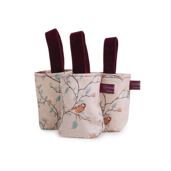 Christmas Tree Treat Hanging Pouch In Parus Pink Birds, 4 of 6