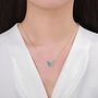 Sterling Silver Blue Enamel Butterfly Pendant Necklace, thumbnail 3 of 11