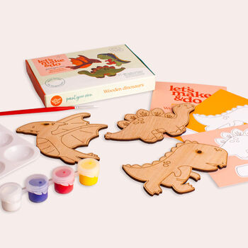 Paint Your Own Wooden Dinosaurs Diy Craft Kit For Kids, 2 of 6