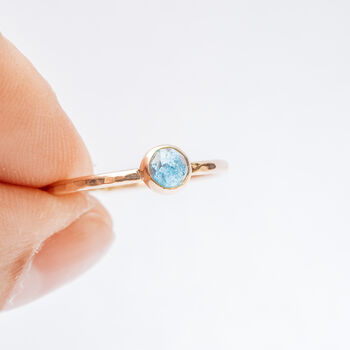 Blue Aquamarine Gemstone And Solid Gold Ring, 9 of 9