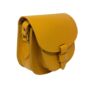 Crossbody Canary Yellow Loop Closure Leather Saddle Bag Maya, thumbnail 4 of 6