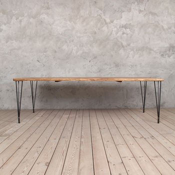 Barnes Hairpin Legs Live Edge Industrial Dining Table, 3 of 6