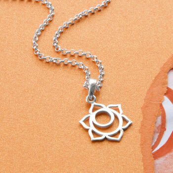 Sterling Silver Sacral Chakra Necklace, 2 of 4