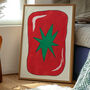 Wavy Tomato Art Print – Hand Drawn Abstract Fruit Illustration And Kitchen Wall Art, thumbnail 6 of 6