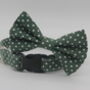 Dark Green Polkadot Dog Bow Tie, thumbnail 5 of 6