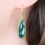 Real Green Onyx Gemstone Earrings, thumbnail 2 of 9