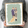 Custom Faceless Pet Mum Colour Block Art Portrait, thumbnail 1 of 6