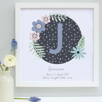 Personalised Christening Patterns Framed Print, 3 of 8