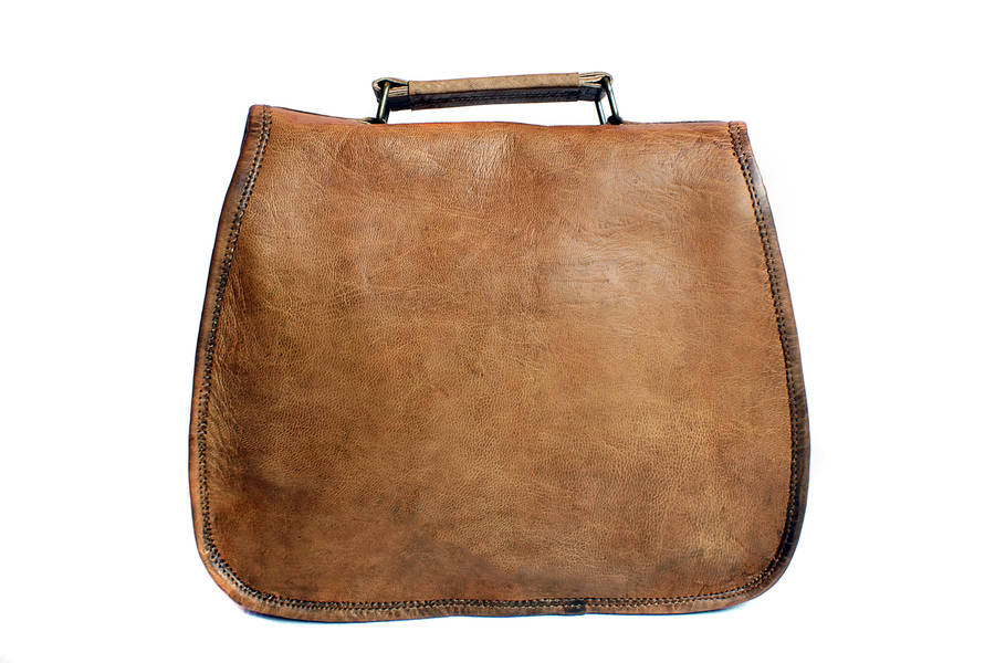 brown tan leather saddle cross body bag handbag womens by what daisy ...