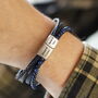 Men's Personalised Blue Stainless Steel Lapis Lazuli Leather Bracelet, thumbnail 4 of 8
