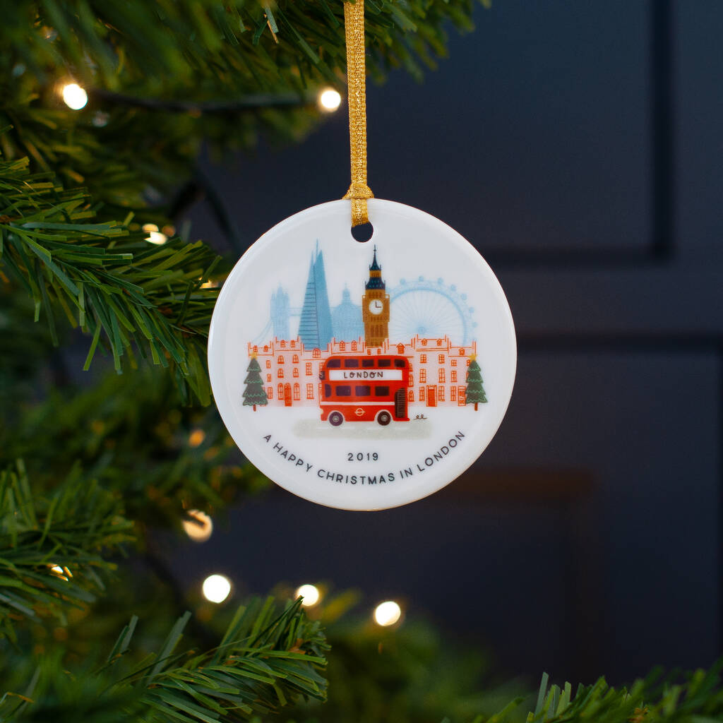 Personalised London Christmas Tree Decoration By Kimberley Rose Studio