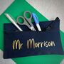 Metallic Personalised Teacher's Name School Pencil Case, thumbnail 1 of 3