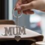 Mother’s Day Silver Diamanté “Mum” Bag Keyring, thumbnail 2 of 3