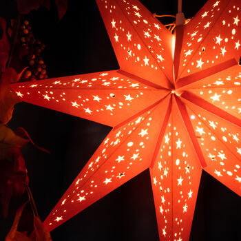 Orange Paper Star Light | Halloween Hanging Lantern, 2 of 7