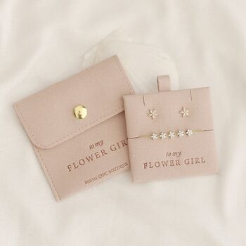 Flower Girl Bracelet Personalised Bridal Party Gift, 2 of 3