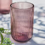 Palermo Set Of Four Amethyst Ribbed Highball Tumblers, thumbnail 3 of 6