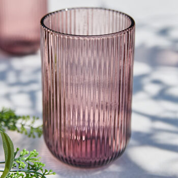 Palermo Set Of Four Amethyst Ribbed Highball Tumblers, 3 of 6