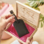 Personalised Leather Luggage Tag With Wooden Gift Box, thumbnail 5 of 7