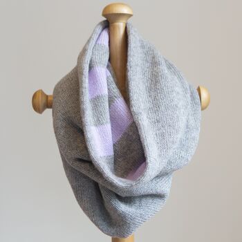 Reversible Pure Cashmere Snood Scarf, 6 of 12