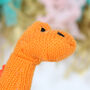 Orange Diplodocus Dinosaur Rattle And Personalised Bag, thumbnail 2 of 3