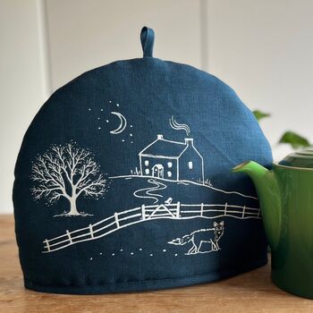 Winter Fox Linen Tea Cosy, 5 of 8