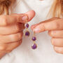 Purple Amethyst Double Gemstone Dangle Earrings, thumbnail 5 of 12