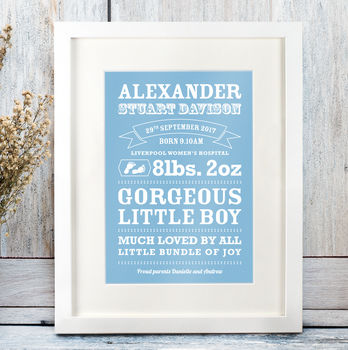Personalised New Baby Details Print, 3 of 8